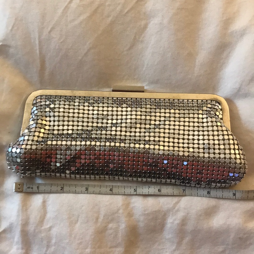 Silver chain-link clutch